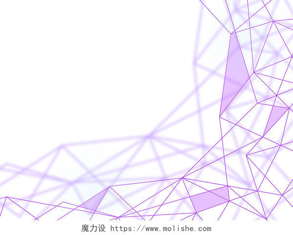 简约科技几何线条元素紫色几何线条边框PNG素材科技线条元素